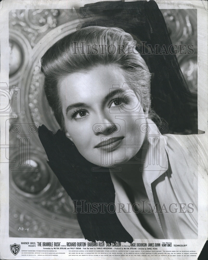 1960 Press Photo Angie Dicknson Starring in &quot;The Bramble Bush&quot; - Historic Images