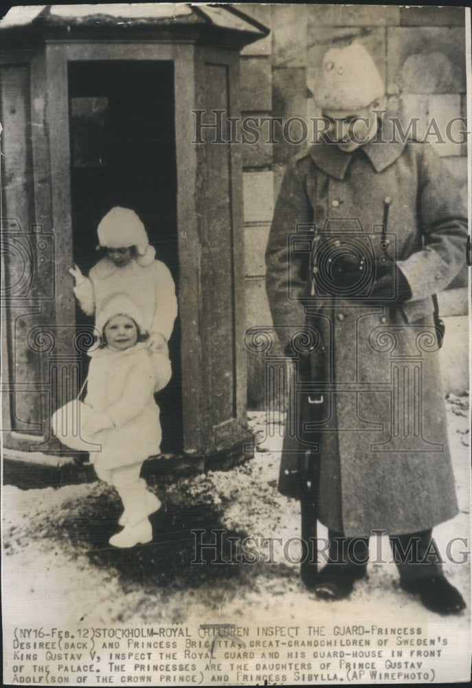 Press Photo Princess Desiree and Princess Bricitta Great-Grandchildren of Sweden - Historic Images