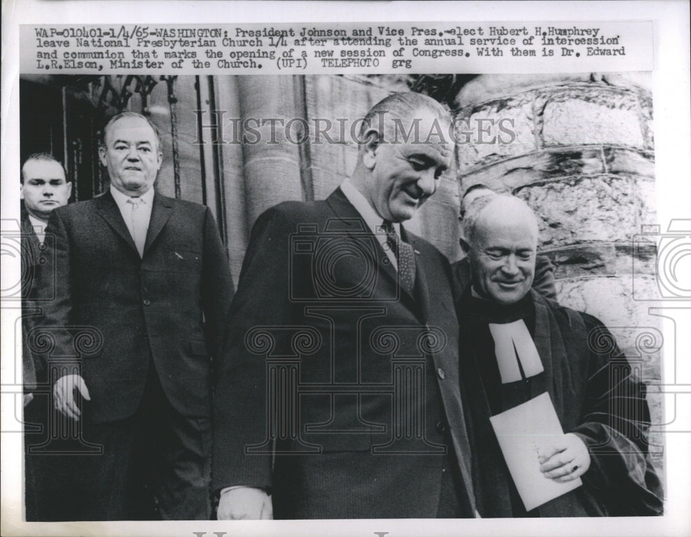 1965 Press Photo President Johnson and Vice President Hubert H. Humphrey - Historic Images