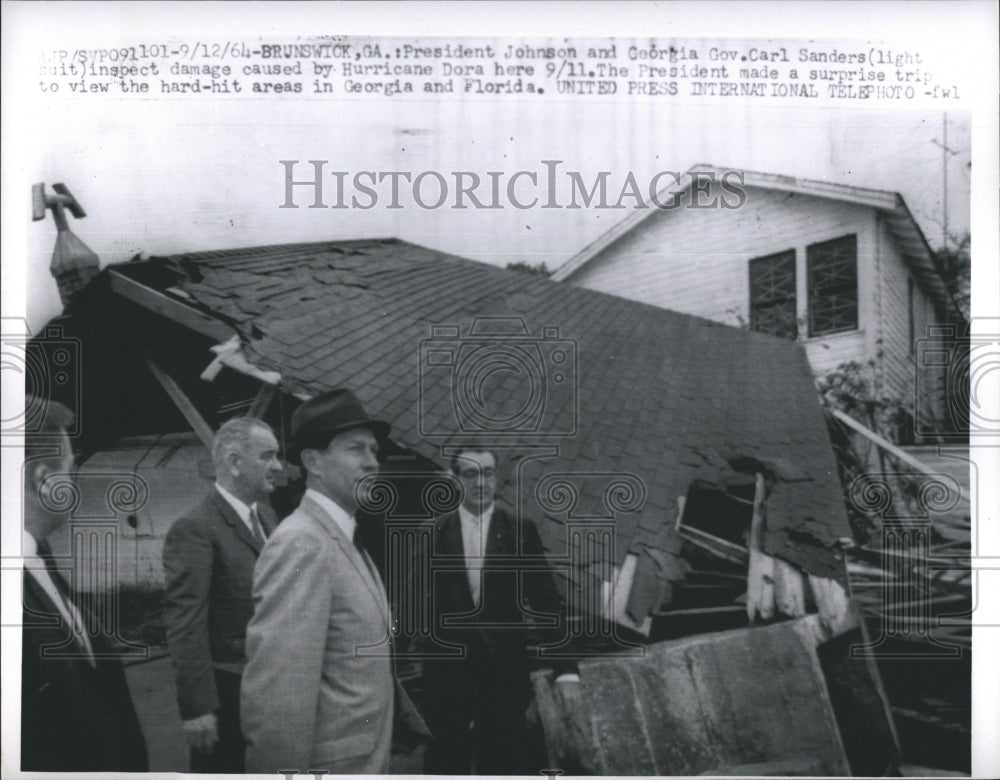 1964 Press Photo President Johnson and Georgia Gov. Carl Snaders - RSH03067 - Historic Images