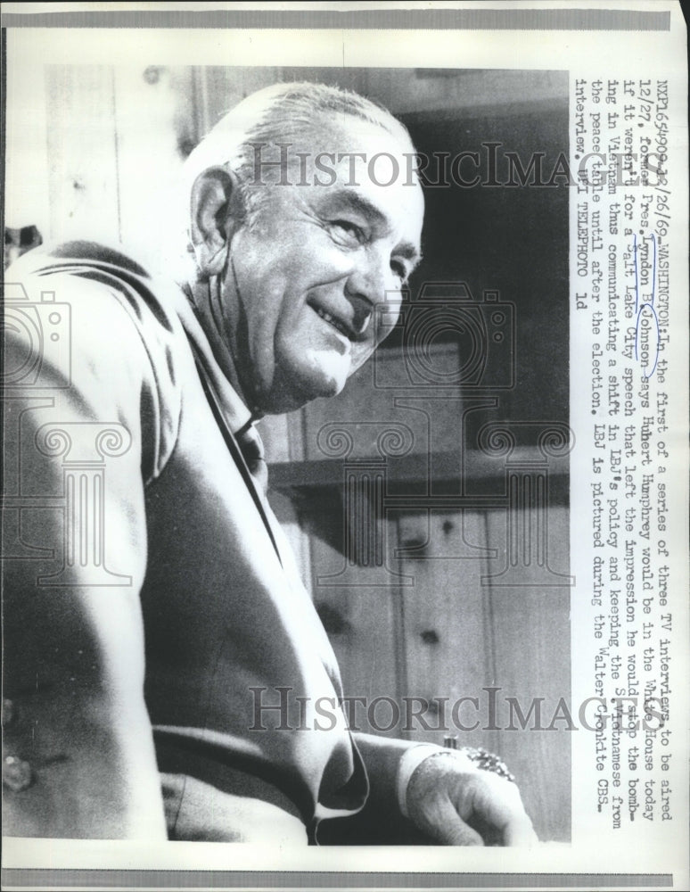 1969 Press Photo Pres. Lyndon B. Johnson Syas Hubert Humphrey - RSH03107 - Historic Images