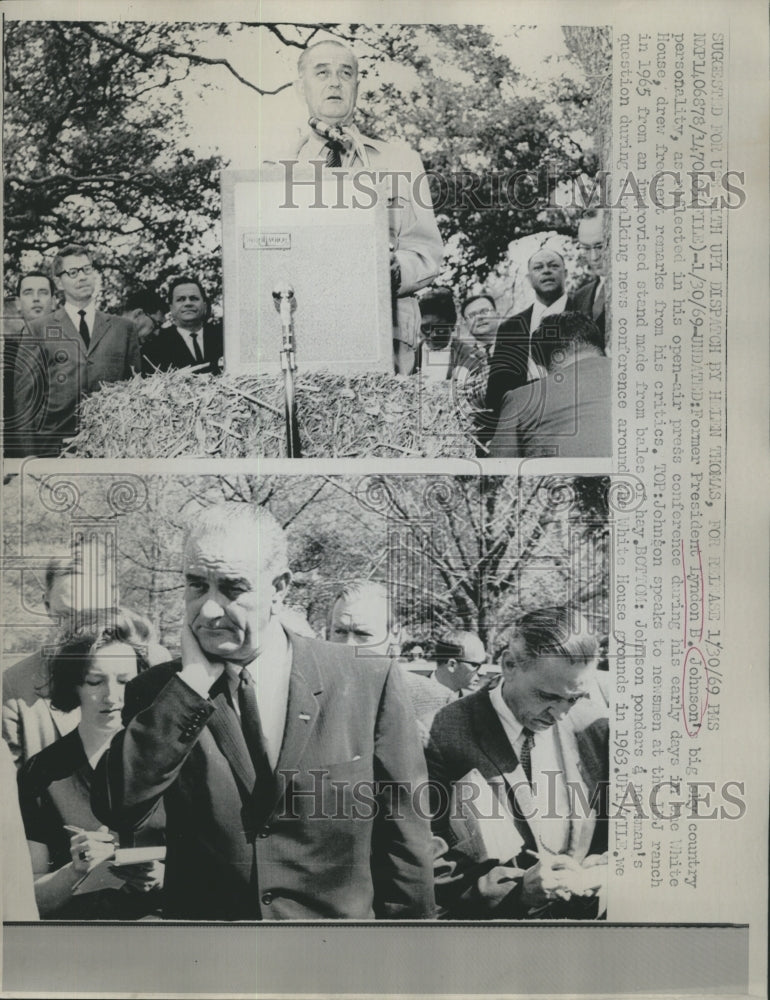 1969 Press Photo Former President Lyndon B. Johnson Big Sky Country - RSH03115 - Historic Images