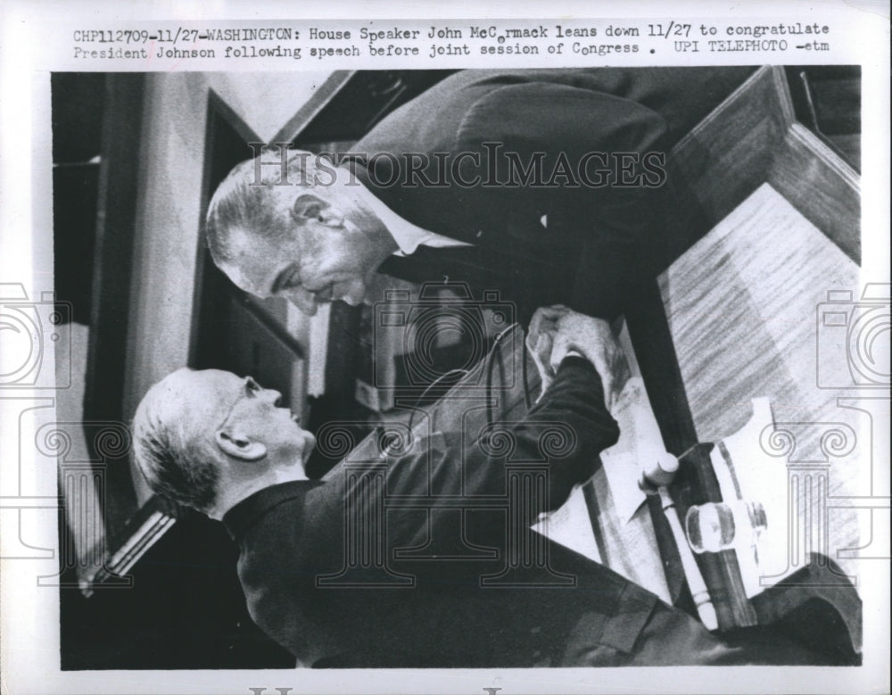 1927 Press Photo House Speaker John McCormack Leans Down to Congratulate - Historic Images