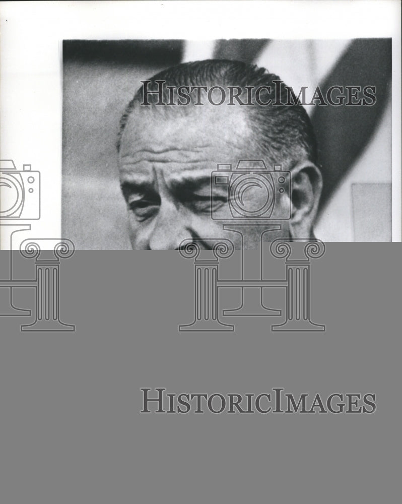 1965 Press Photo President Johnson Speaks Today in the Rotunda of the Capital - Historic Images