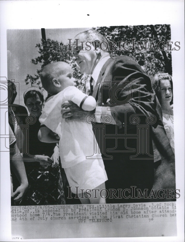 1965 Press Photo Johnson City Little Davis Rock is Account Up President Lyndon - Historic Images