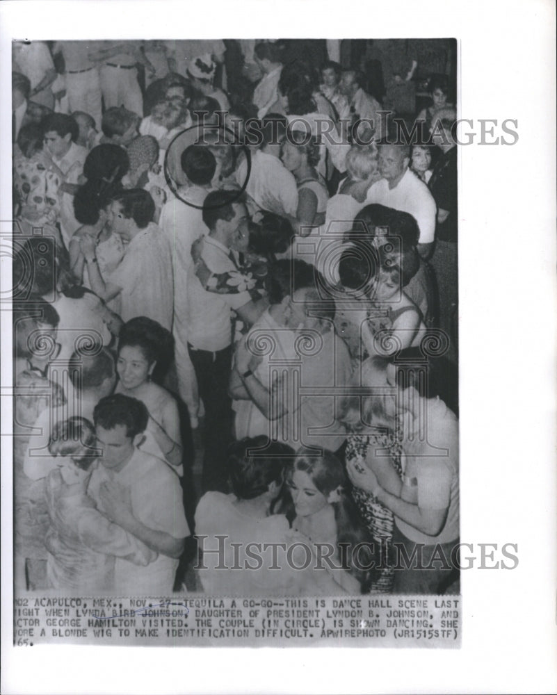 1965 Press Photo This is Dance Hall Scene Last Night When Lynda Bird Johnson - Historic Images