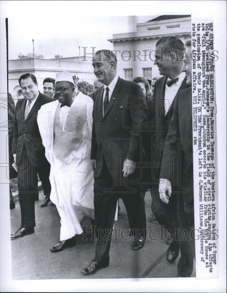 1965 Press Photo Pres. Maurice Yamaogo of the Western African Nation of Upper - Historic Images