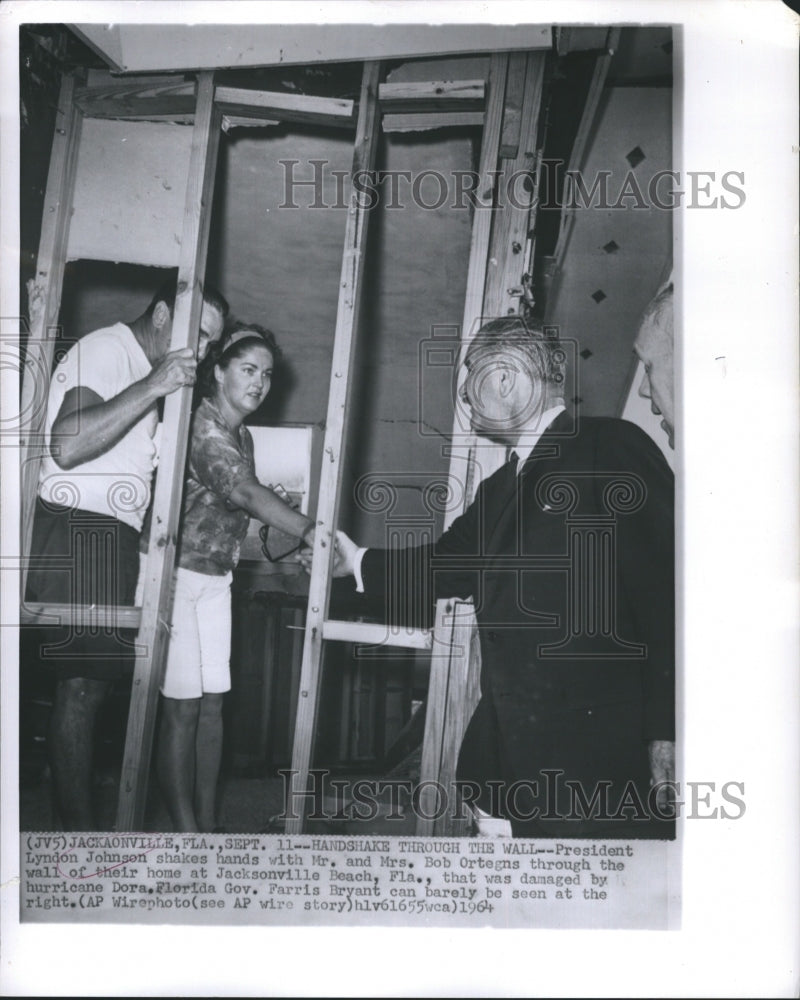 1964 President Lyndon Johnson Shakes Hands with Mr and Mrs Bob-Historic Images