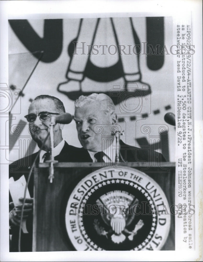 1964 President Johnson Wears Broad Smile as Introduced to Delegates-Historic Images