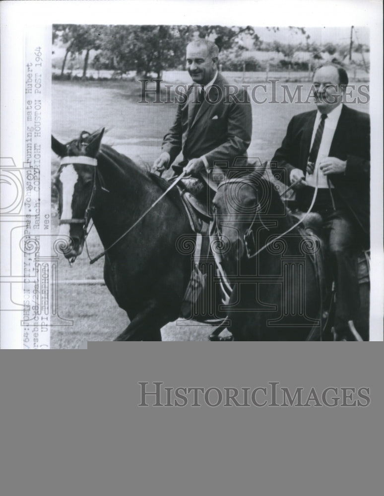 1964 Press Photo Pres. Johnson Running Mate Hubert Humphrey - Historic Images