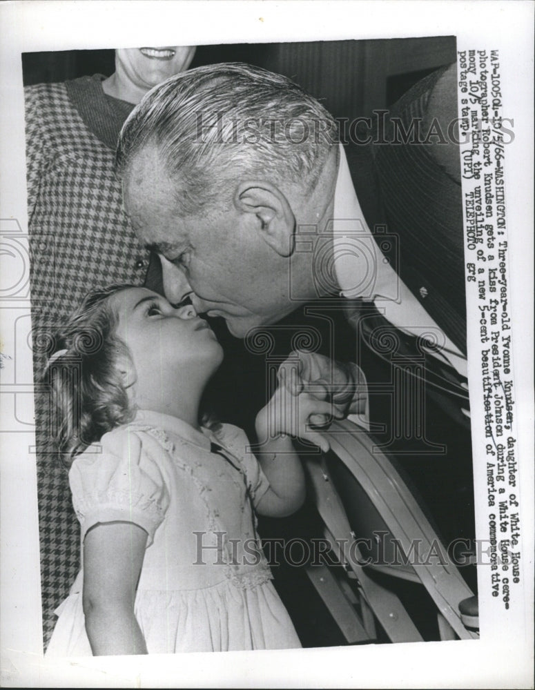 1966 Press Photo Three-Year-Old Yvonne Knudean Daughter White House Photographer - Historic Images