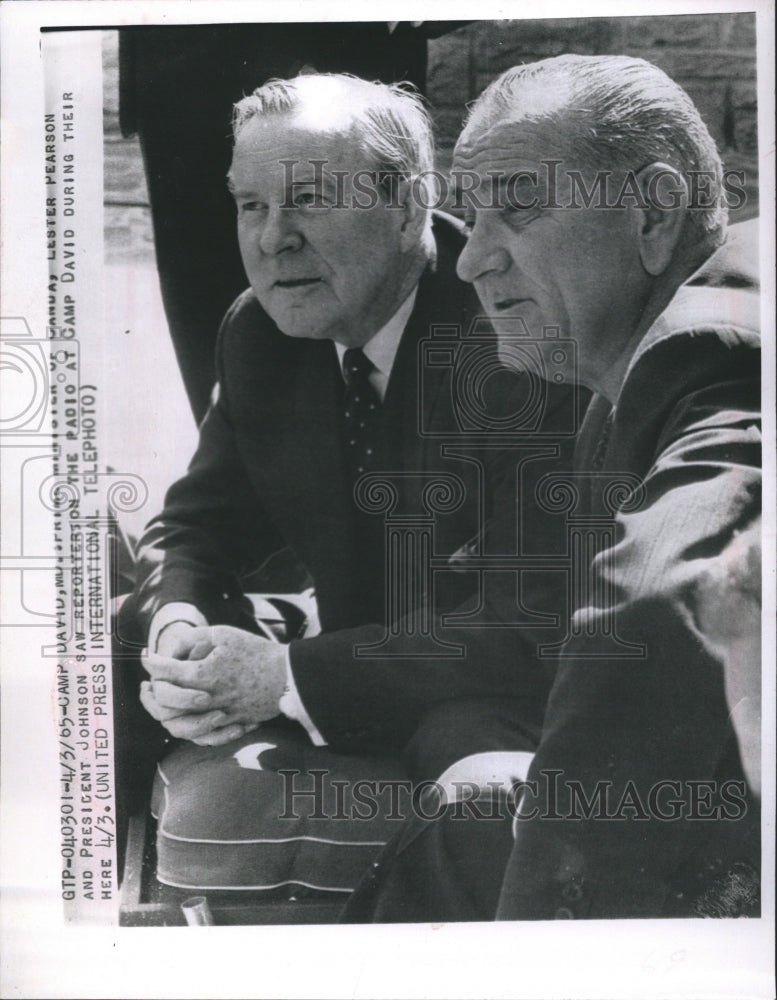 1965 Press Photo Mr. Spring Minister of Canua, Lester Pearson President Johnson - Historic Images