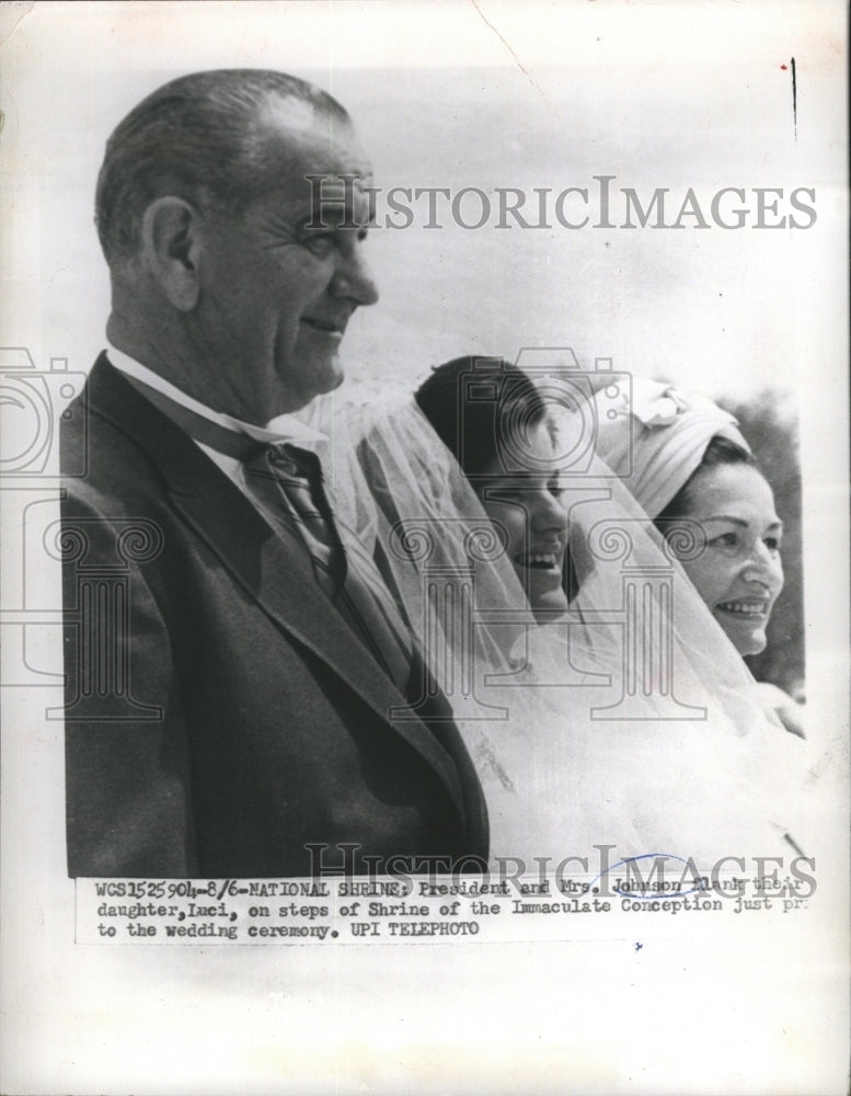 1966 Press Photo President and Mrs. Johnson Blank their Daughter Luci - Historic Images