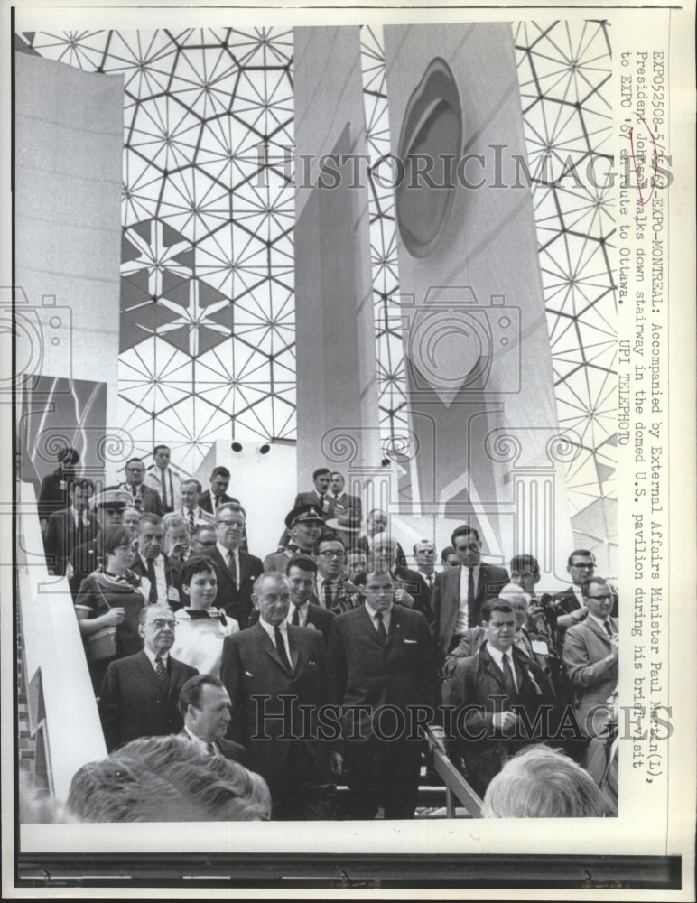 1967 Press Photo Accompanied By External Affairs Minister Paul Martin - Historic Images