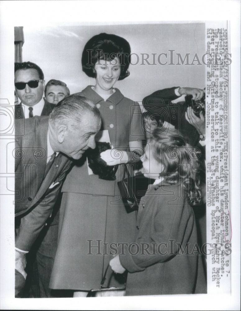 1965 President Lyndon Johnson Talks to 7-Year-Old Becker-Historic Images