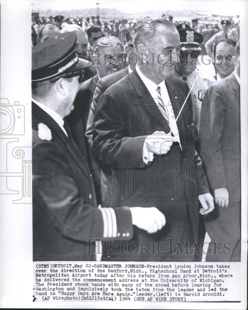 1964 Press Photo President Lyndon Johnson Takes Over the Direction of Redford - Historic Images