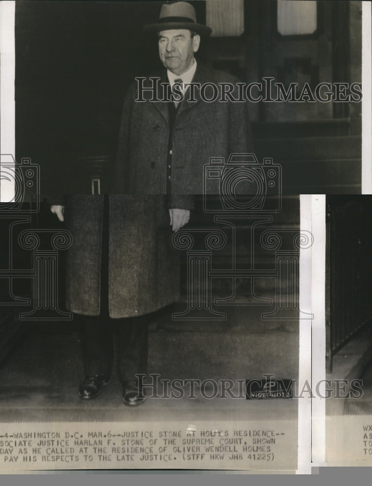 1935 Press Photo Associate Justice Harlan F. Stone of the Supreme Court - Historic Images