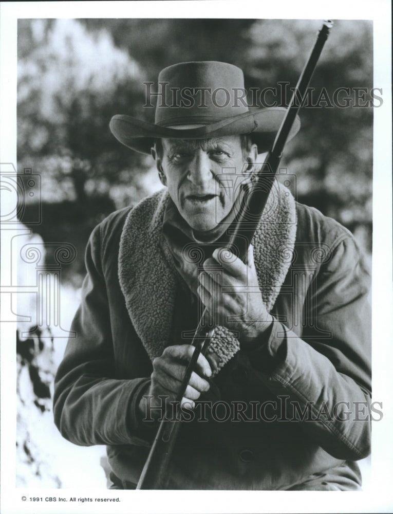 1992 Press Photo James Arness &quot;Gunsmoke: To The Last Man&quot; - Historic Images