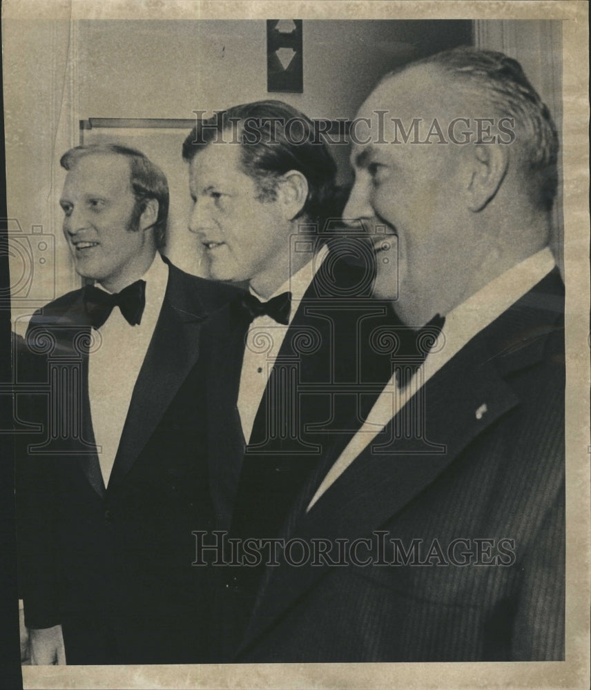 1973 Press Photo Neil Hartigan, Edward Kennedy and Martin Ward - RSH05269 - Historic Images