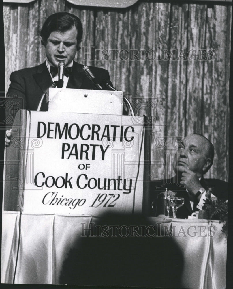 1972 Press Photo Edward Kennedy and Mayor Richard Daley - Historic Images