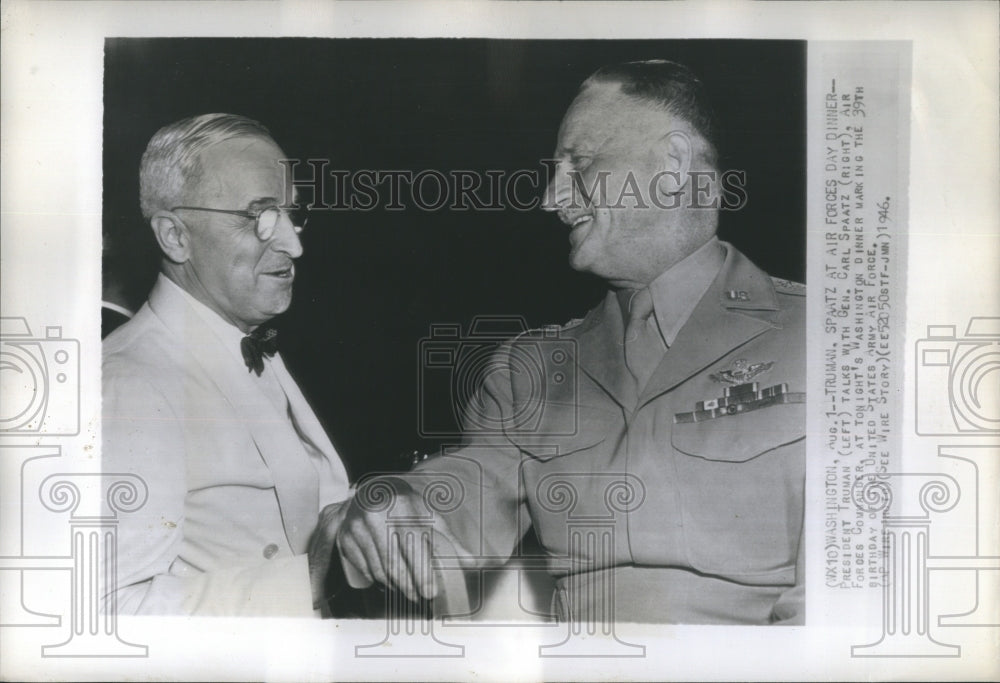 1946 Press Photo President Harry S. Truman and General Carl Spatz - RSH05445 - Historic Images