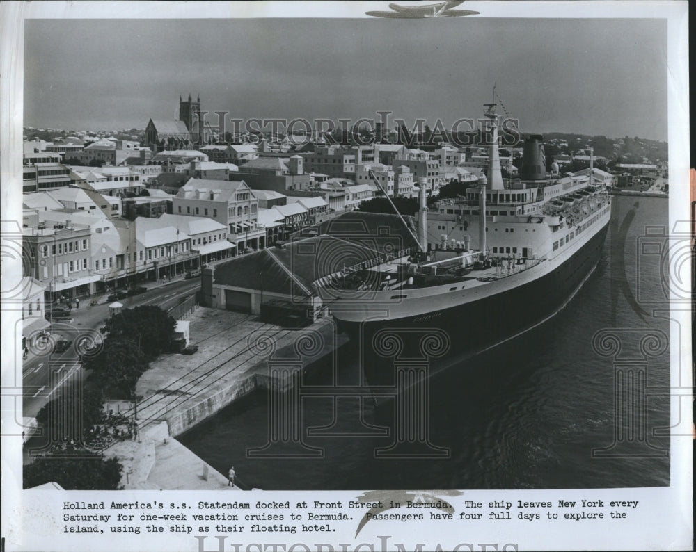 1974 Press Photo Holland America SS Statendam/Bermuda/Vacation Cruise - Historic Images