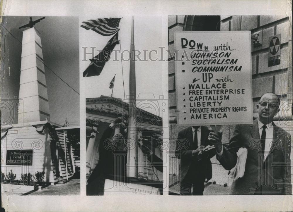 1958 Press Photo Picketing Federal Government Georgia State House - RSH06343 - Historic Images