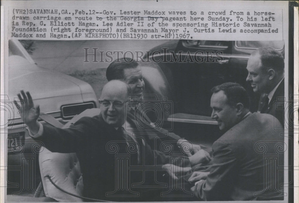 1967 Press Photo Lester Maddox Representative G. Elliott Hagan Lee Adler II - Historic Images