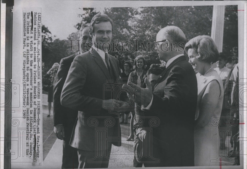 1969 Press Photo Governor Mrs. Lester Maddox Prince Henrik Denmark - RSH06359 - Historic Images