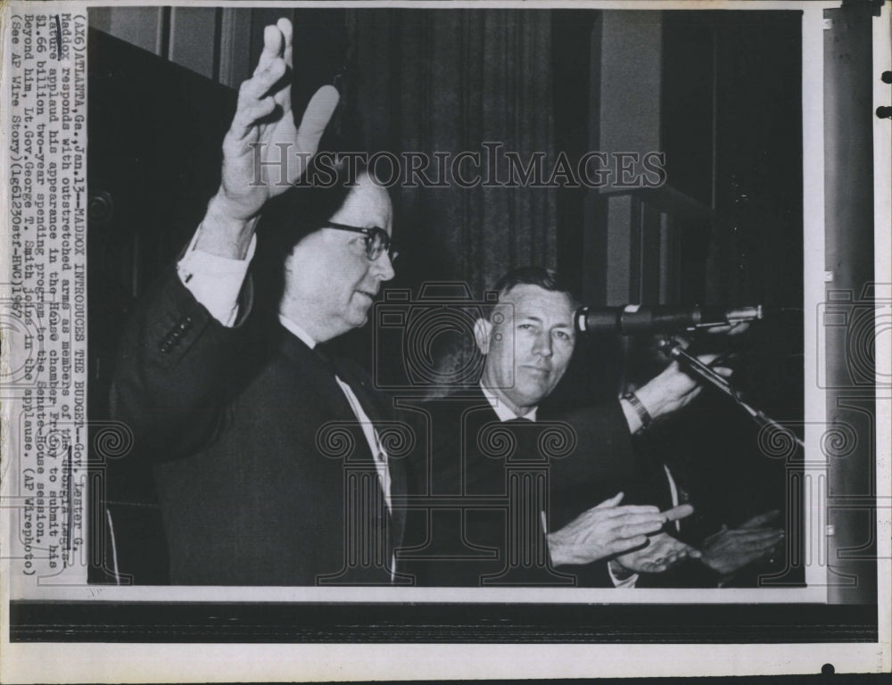 1967 Press Photo Gov Lester G Maddox introduces the budget - Historic Images