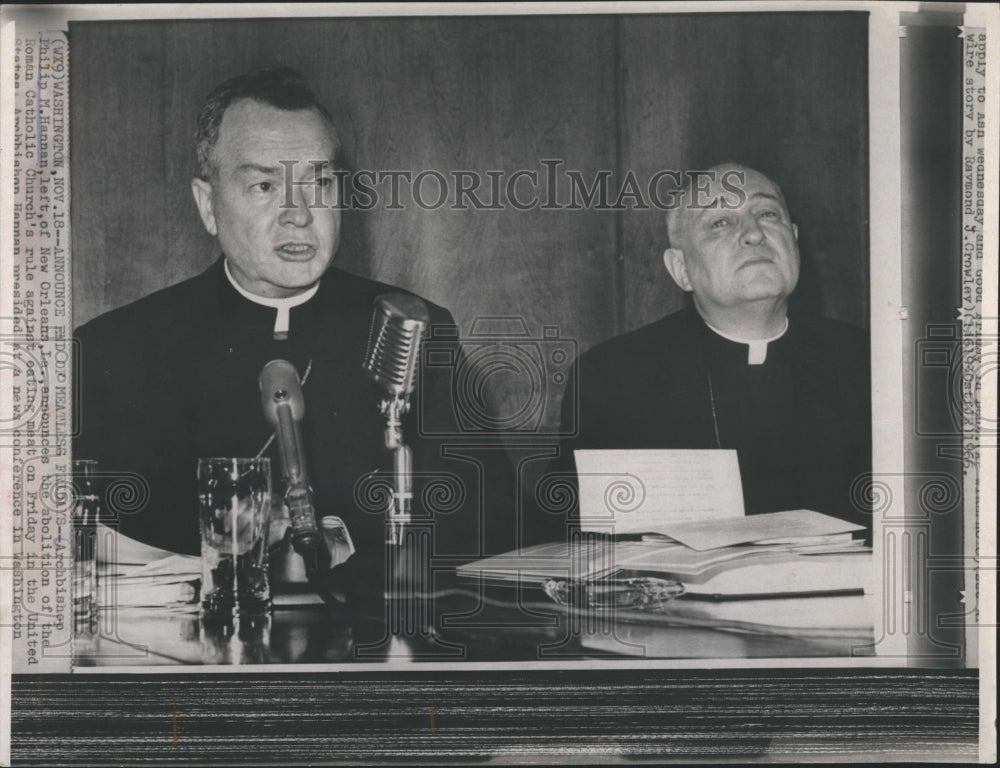 1967 Press Photo Archbishop Philip Hannan Announces Abolition of Church Rule - Historic Images