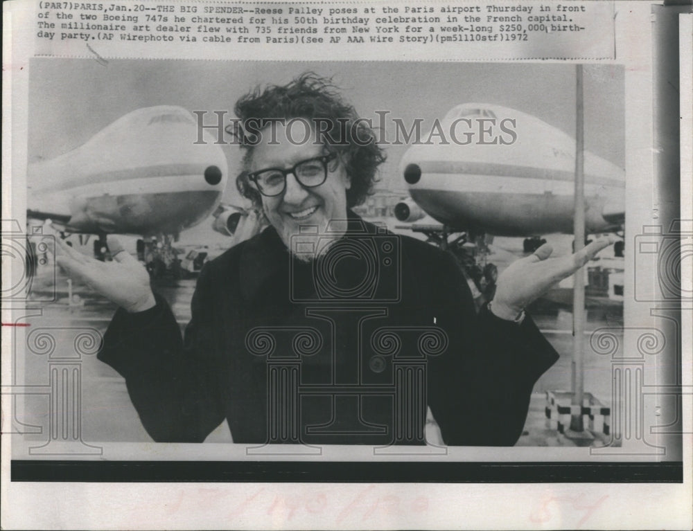 1972 Press Photo Reese Pailey at Pairs Airport - Historic Images