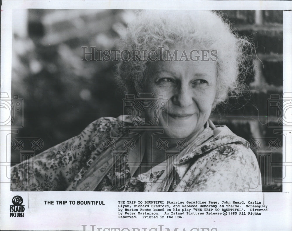 1986 Press Photo Actress Geraldine Page in The Trip To Bountiful - RSH06847 - Historic Images