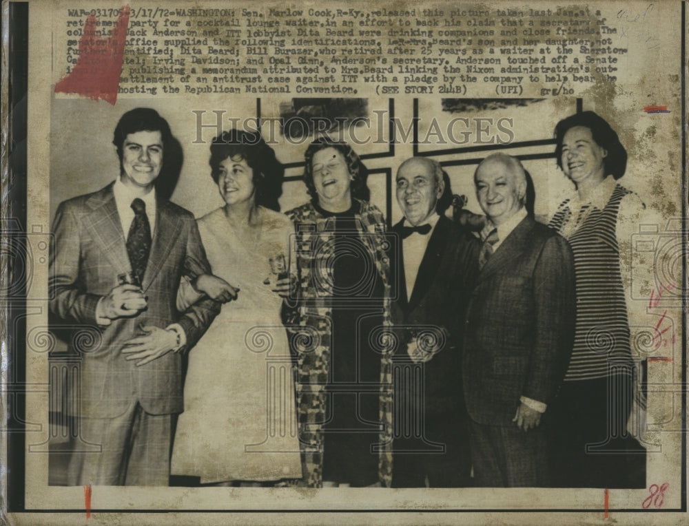 1972 Press Photo Sen. Marlow Cook Hosting The Republican National Convention - Historic Images