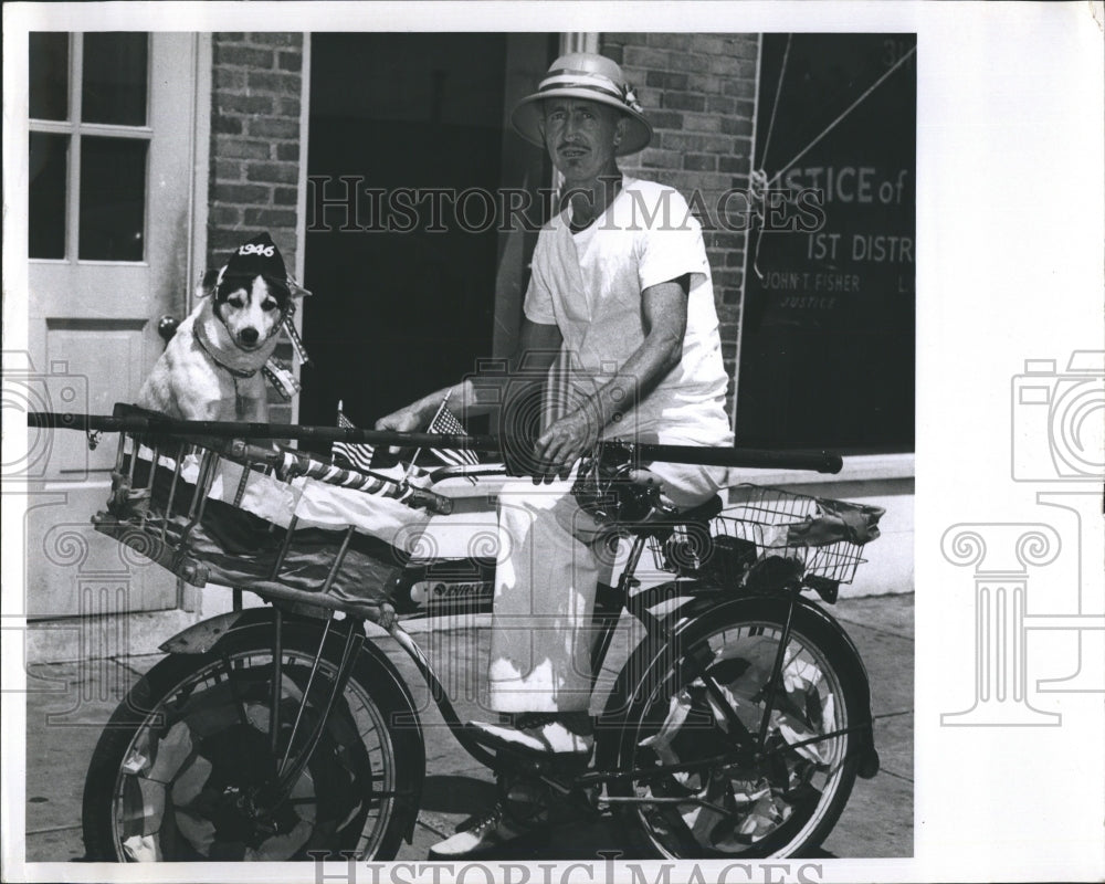 1966 Beavers TN Dog In Bike Basket With Man In Slums-Historic Images