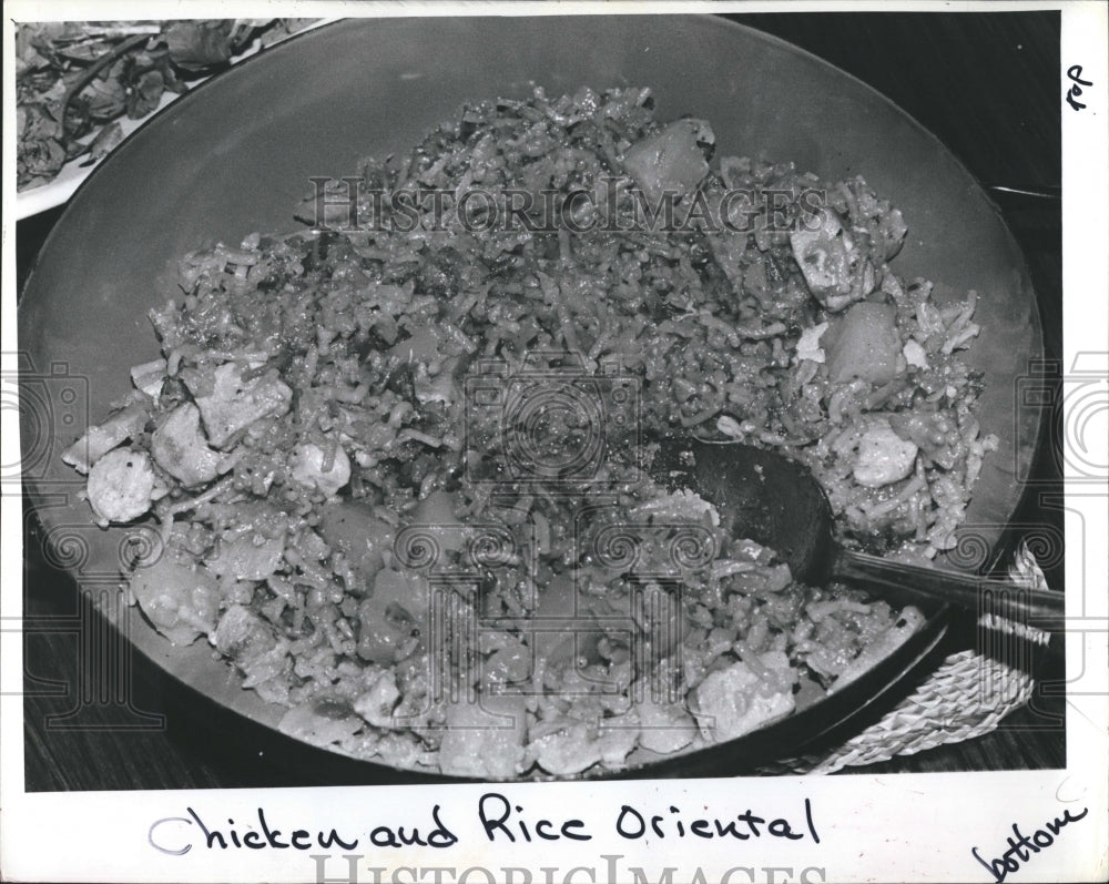 1980 Press Photo Original Florence Hamsher Recipe Chicken And Rice Oriental - Historic Images