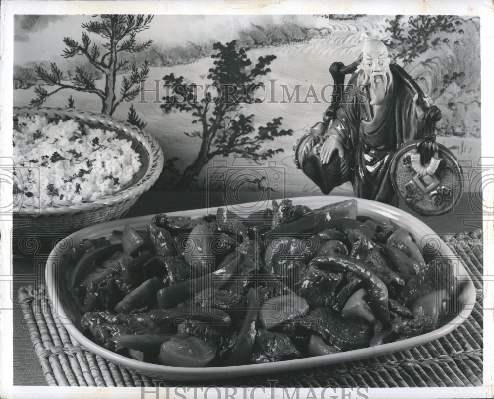 1975 Press Photo Beef Flank Chinese Entree - RSH07089 - Historic Images