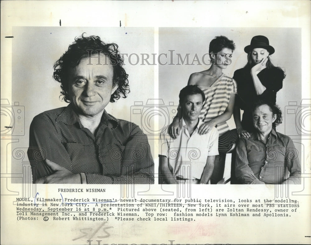 1981 Press Photo Frederick Wiseman Zolton Rendessy Lynn Kohlman Appolonia - Historic Images