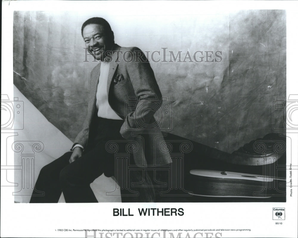 1985 Press Photo Musician recording Artist Bill Withers - RSH07235 - Historic Images