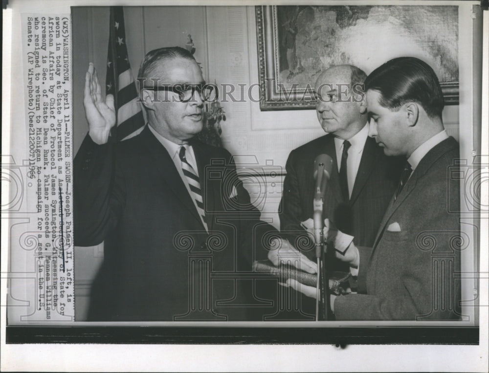 1966 Press Photo Joseph Palmer II Assistant Secretary Of State African Affairs - Historic Images