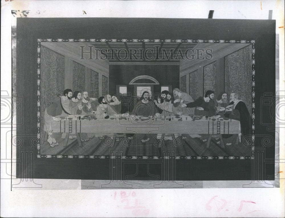 1971 Press Photo Artist Paul Halidan Magnor Recreates The Last Supper - Historic Images