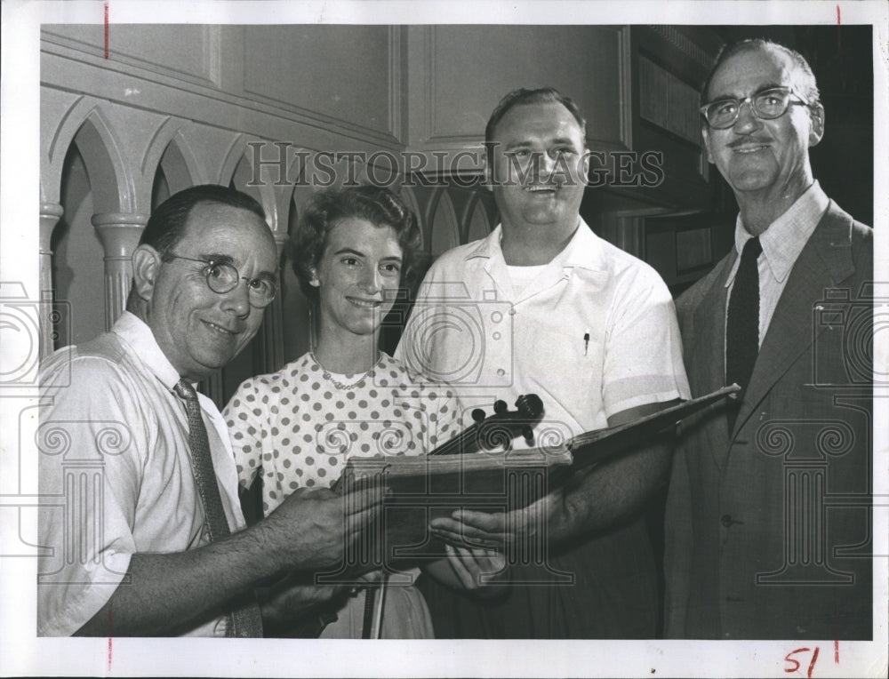 1961 Press Photo Dr. RObert Magin, Gail Halsey, John Reynolds and WIlliam Hargra - Historic Images