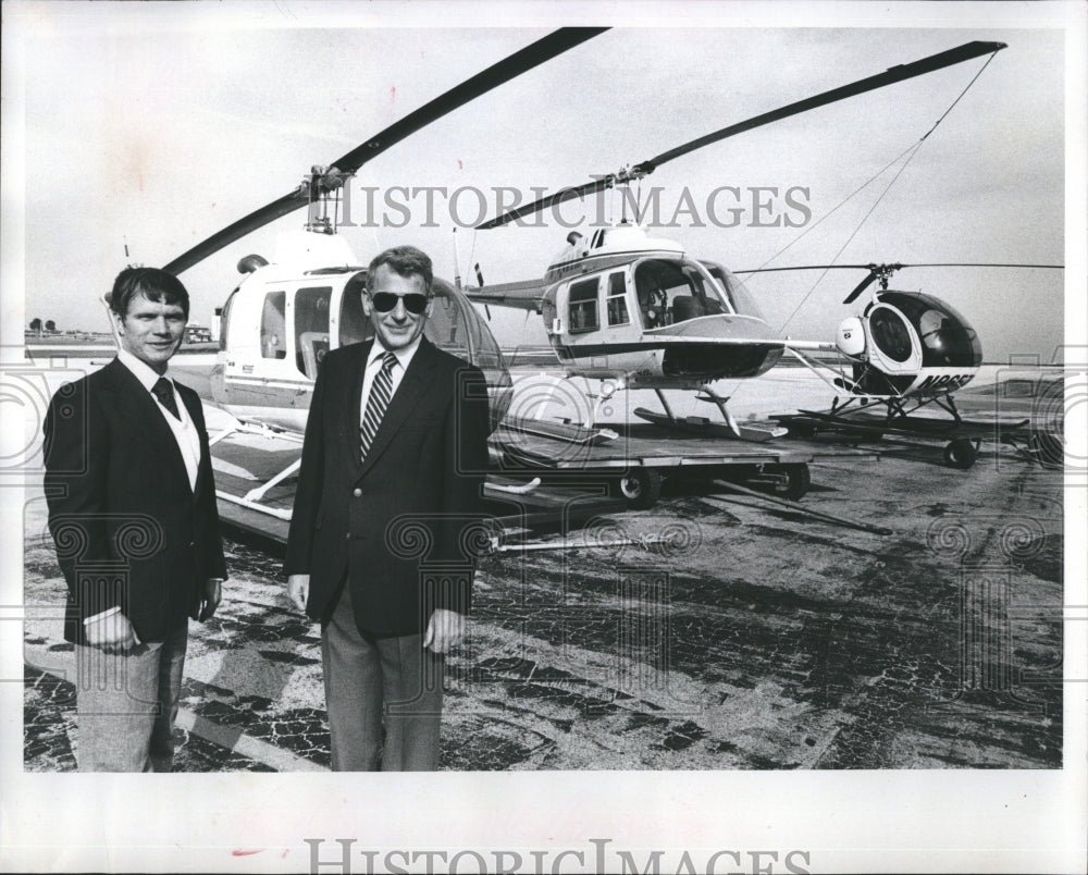 1983 Press Photo Randy York and Henry Van Kesteren, of Florida Helicopters, Inc. - Historic Images