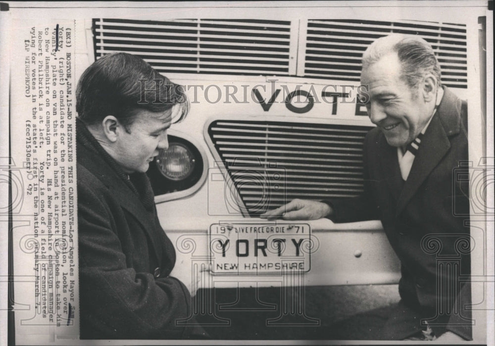 1972 Press Photo LA Mayor Sam Yorty - RSH07837 - Historic Images