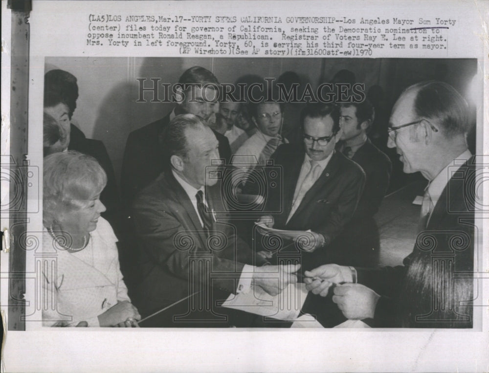 1970 Press Photo of LA Mayor Sam Yorty running for governor - RSH07847 - Historic Images