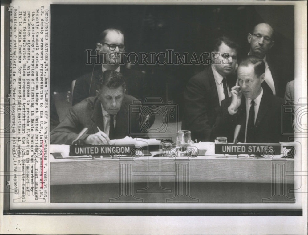 1965 Press Photo Charles W Yost US Rep to UN - Historic Images