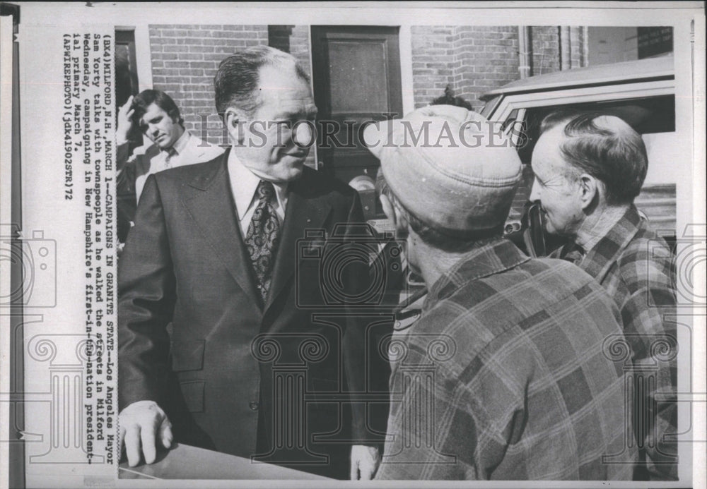 1972 Press Photo Los Angeles Mayor Sam Yorty - Historic Images
