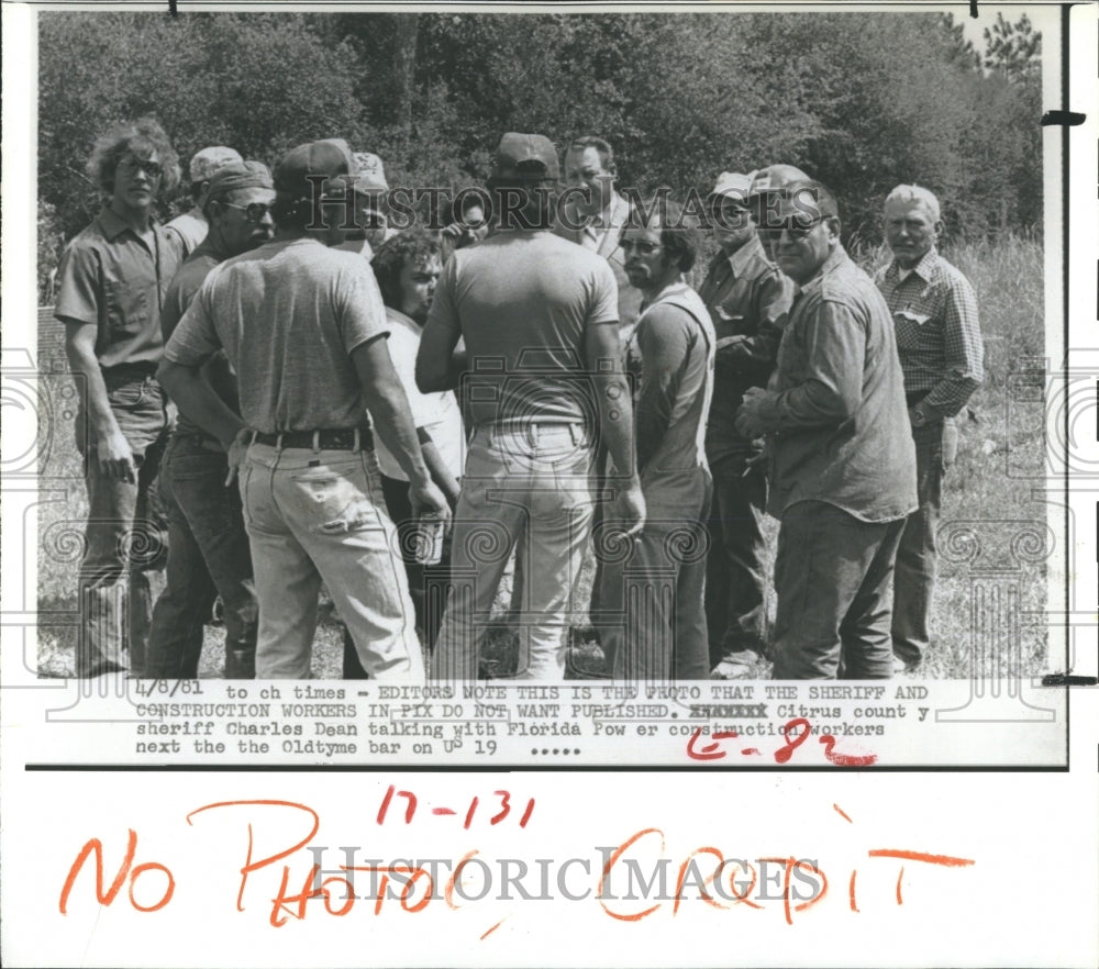 1981 Press Photo Citrus County Sheriff Charles Dean - Historic Images