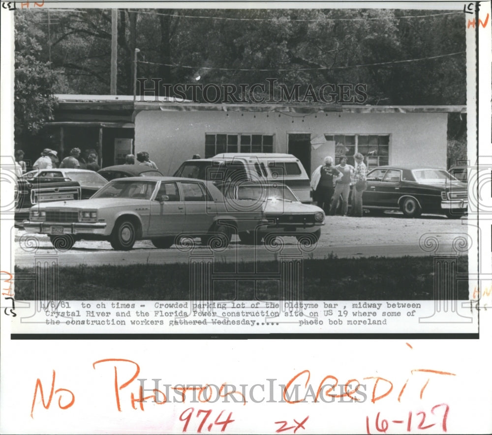 1981 Press Photo Construction Worker Strike Florida Power Corporation - Historic Images