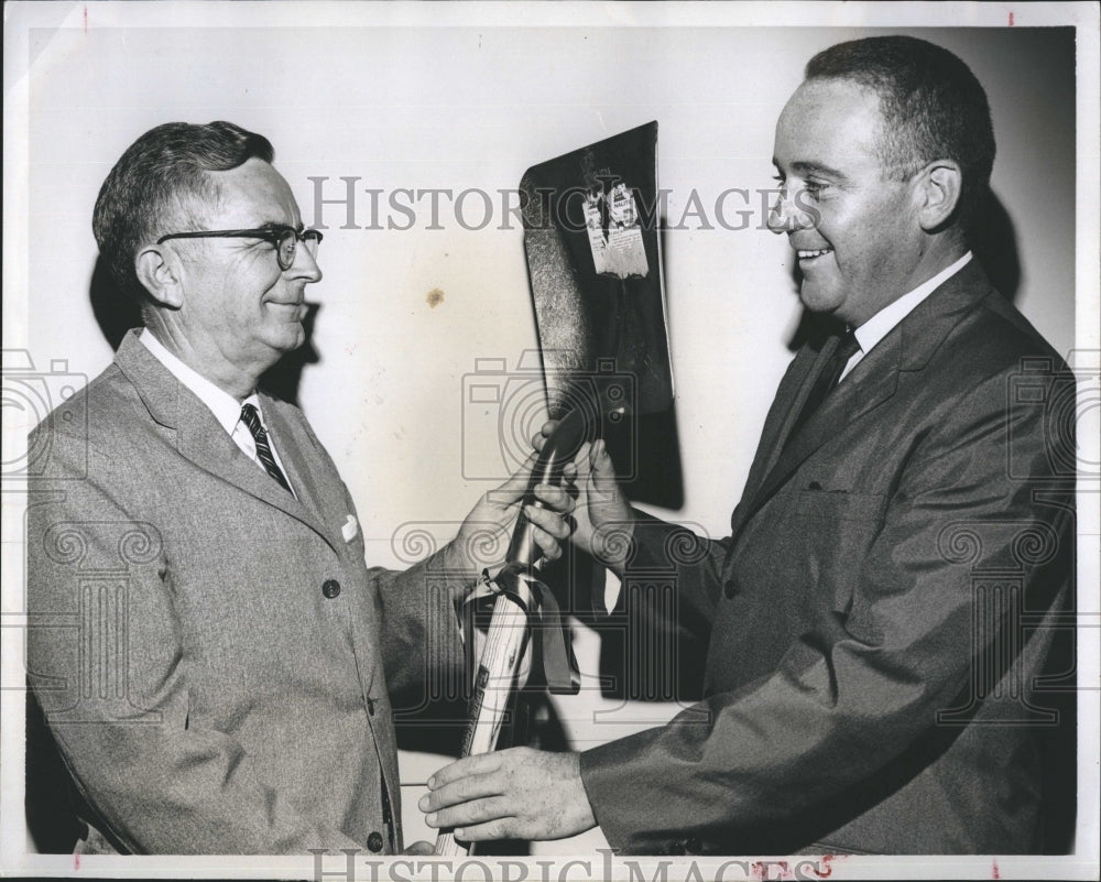 Dr. Milton Carothers Presents Lynn B. Clarke With A Shovel-Historic Images